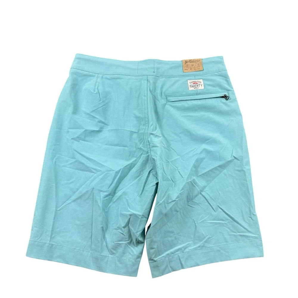 Faherty All Day Performance Shorts Mens 28 Teal Blue Chino 9 Inch Inseam NWT